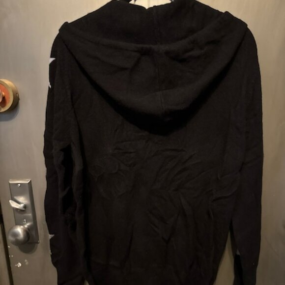 ZIP UP STAR CASHMERE SWEATER HOODIE BLACK/CORNFLOWER - Picture 12 of 16